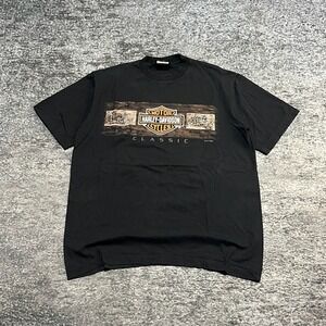 Vintage Harley Davidson T Shirt Mens Medium Black Niagara Falls Biker Motorcycle